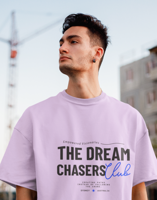 Unisex Lavender The dream chasers graphic printed Oversized tshirt