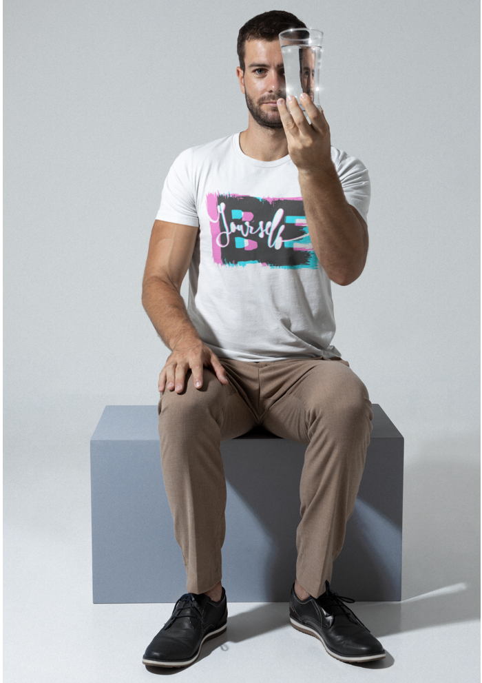 Be yourself graphic printed round neck tshirt