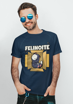 Black Felinoite graphic printed round neck tshirt