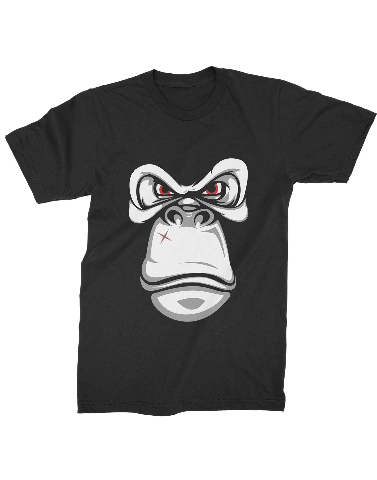 Men's black gorilla face graphic printed tshirt