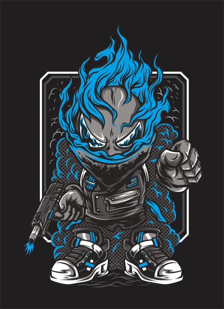 Men's black young flames graphic tshirt