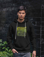 Men's black make my own luck graphic printed hoodie
