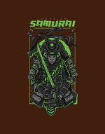 Men's brown samurai graphic printed tshirt