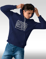 Men's navy blue awesome everyday graphic printed hoodie