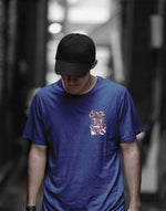 Men's sapphire blue cool emoji graphic printed tshirt