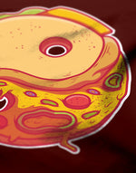 Men's wine yin yang burger pizza graphic printed tshirt