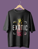 Unisex black exotic graphic printed oversized tshirt