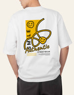Unisex white authentic smile graphic printed oversized tshirt