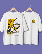 Unisex white authentic smile graphic printed oversized tshirt