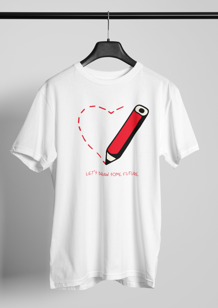 Valentines day Lets draw some future graphic printed Round Neck tshirt