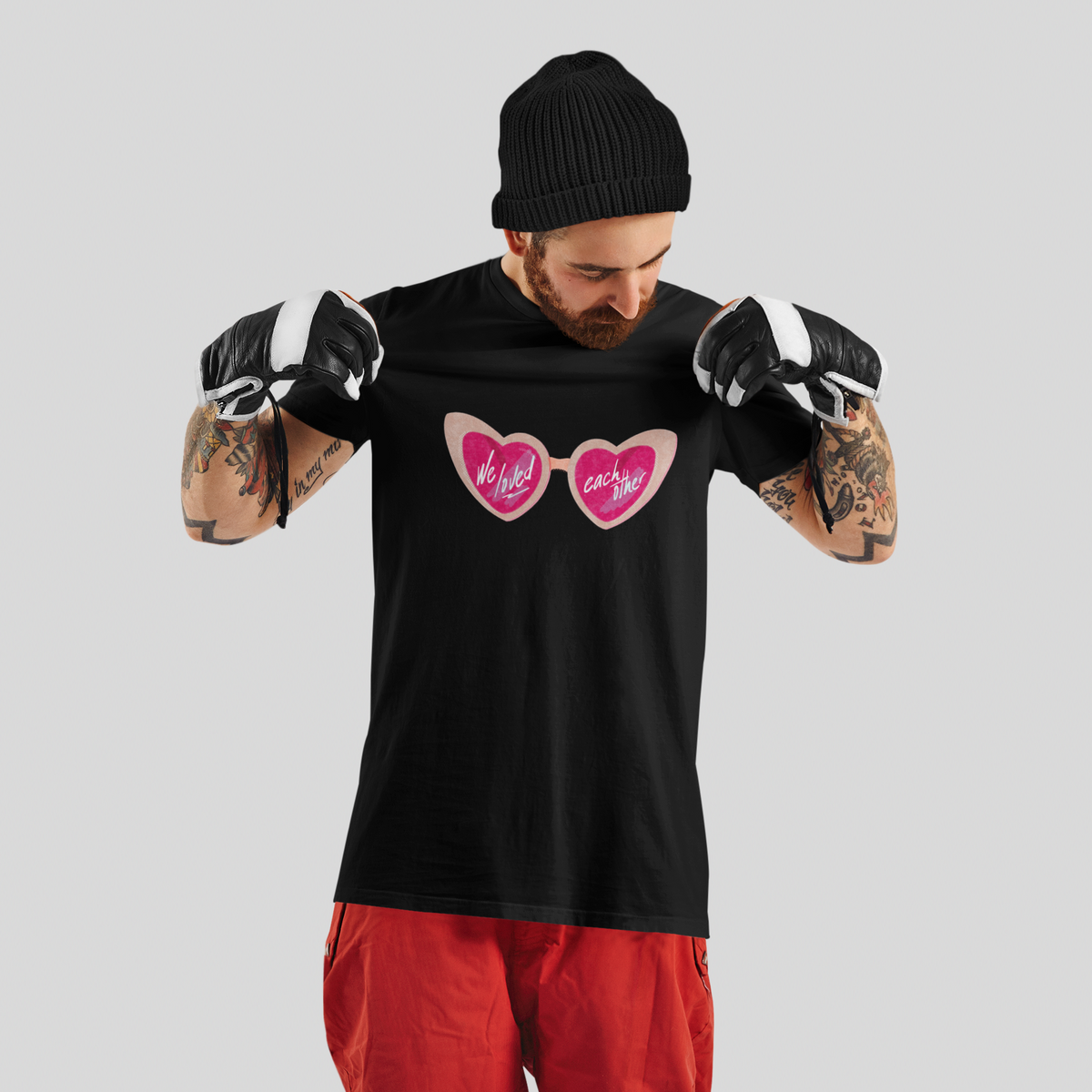 Valentines day We loved each other graphic printed Round Neck tshirt