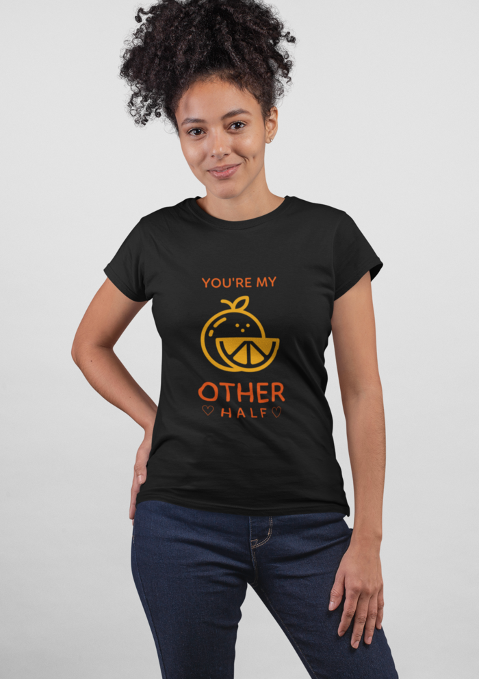 Valentine's day You're my other half graphic printed Round neck tshirt