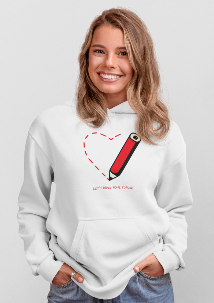 Valentines day Lets draw some future graphic printed Hoodie