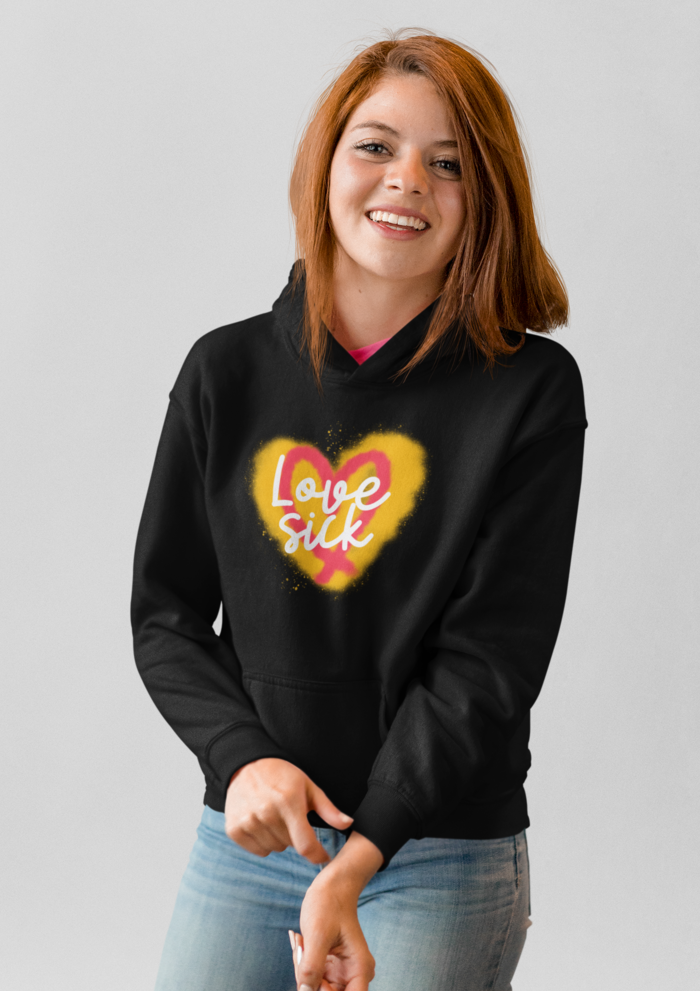 Valentines day Love sick graphic printed Hoodie