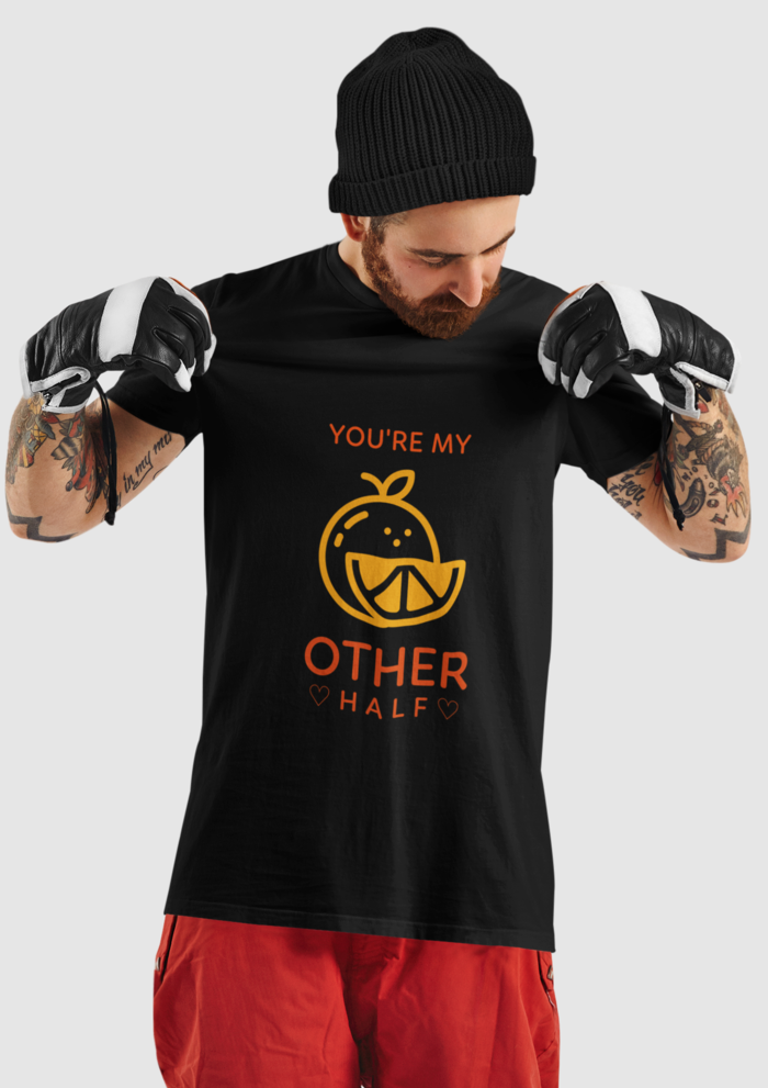 Valentine's day You're my other half graphic printed Round neck tshirt