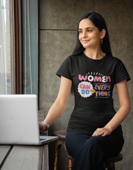 Women's Black Women Can do Everything graphic printed tshirt