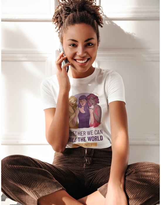 Women's White Together We can rule the world graphic printed tshirt