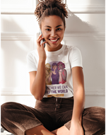 Women's White Together We can rule the world graphic printed tshirt