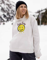 Unisex white enjoy today graphic printed hoodie