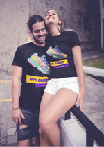 Hey come lets go graphic printed round neck tshirt