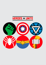 Heroes unite graphic printed round neck tshirt