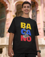 Unisex Black Bacano graphic printed Oversized tshirt