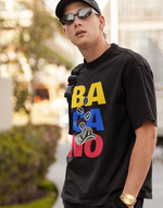 Unisex Black Bacano graphic printed Oversized tshirt