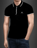 Men's Black polo Neck T-shirt