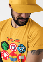 Heroes unite graphic printed round neck tshirt