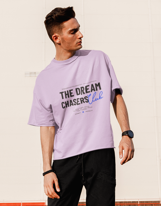 Unisex Lavender The dream chasers graphic printed Oversized tshirt