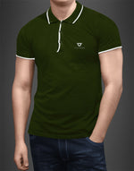 Men's Black polo Neck T-shirt