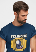 Black Felinoite graphic printed round neck tshirt