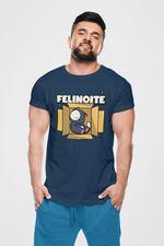 Black Felinoite graphic printed round neck tshirt