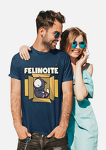 Black Felinoite graphic printed round neck tshirt