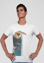 The tropical bird graphic printed round neck tshirt