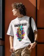 UnisexBeige friends from anohter universe graphic printed Oversized tshirt