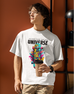 UnisexBeige friends from anohter universe graphic printed Oversized tshirt