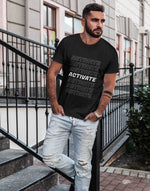 Men's black activate graphic printed tshirt