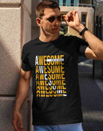Men's black awesome graphic printed tshirt