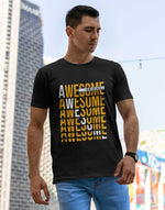 Men's black awesome graphic printed tshirt