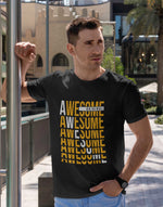 Men's black awesome graphic printed tshirt