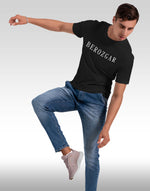 Men's black berozgar graphic printed tshirt