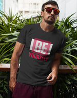 Men's black be yourself graphic printed tshirt