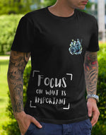 Men's black camera focus graphic printed tshirt