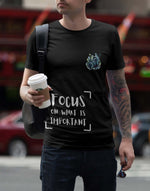 Men's black camera focus graphic printed tshirt