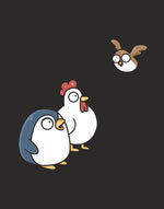 Men's black confused birds graphic printed tshirt