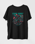 Men's black funk army graphic printed tshirt