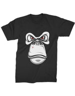 Men's black gorilla face graphic printed tshirt
