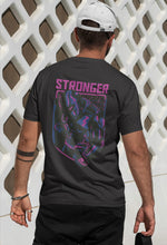Men's black stronger graphic printed tshirt