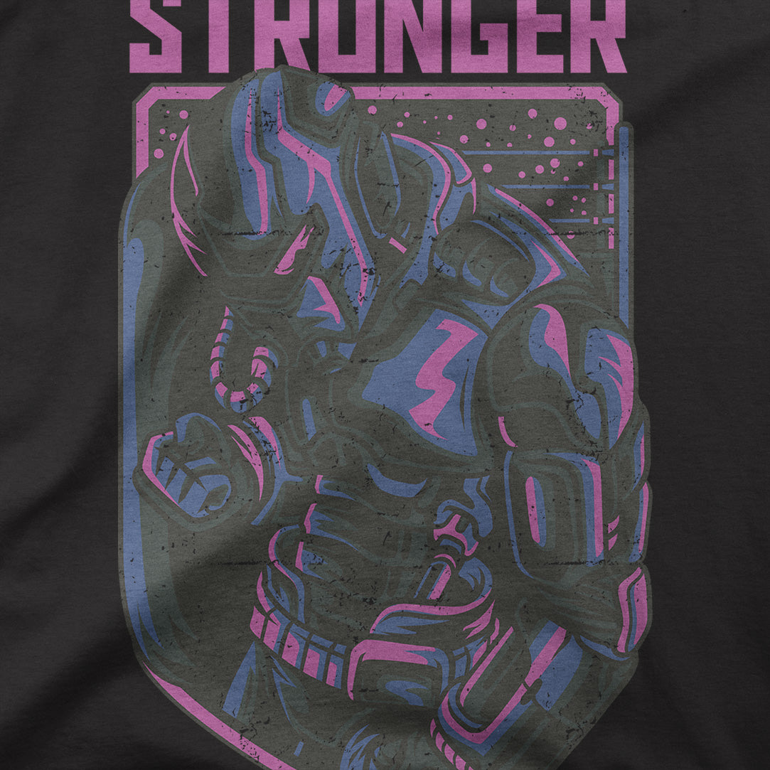 Men's black stronger graphic printed tshirt